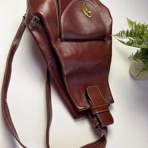 Katana Paris Elegant Brown Leather Women's Backpack Vintage Bag